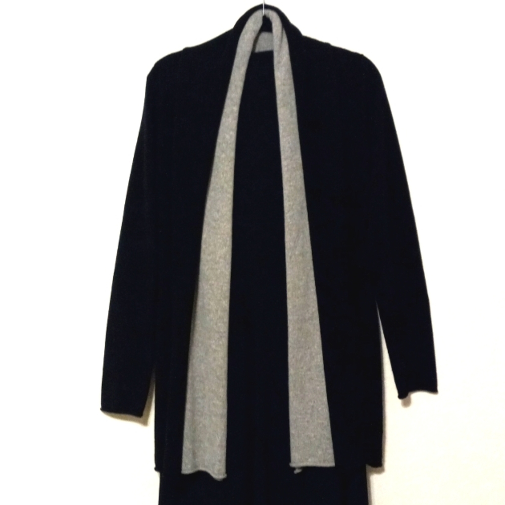 NEIMAN MARCUS 100% LUXURY CASHMERE Open Front Cardigan Sweater Size: Lar…